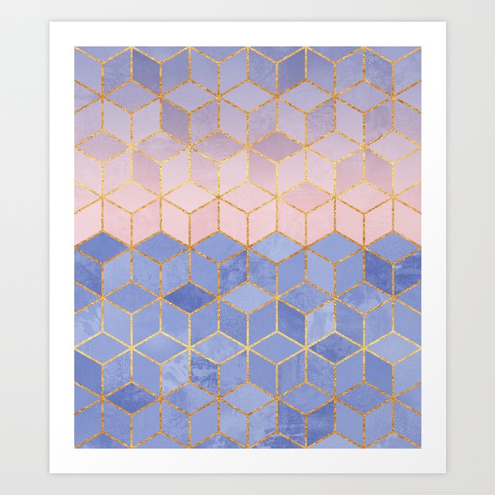 Rose Quartz & Serenity Cubes Art Print