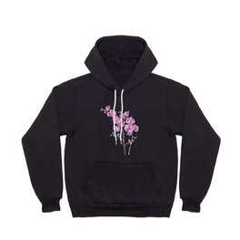 pinkish purple orchid flowers watercolor and ink  Hoody