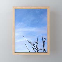 Winter branches negative space Framed Mini Art Print