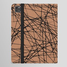 Black and Clay Brown Criss Cross Line Pattern Pairs Diamond Vogel 2022 Popular Colour Semolina 1011 iPad Folio Case