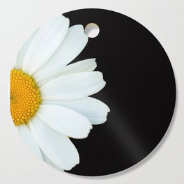 Hello Daisy - White Flower Black Background #decor #society6 #buyart Cutting Board