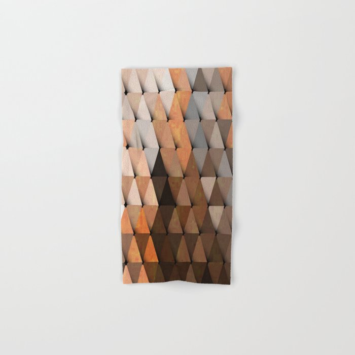 Triangles Brown Gray Hand & Bath Towel