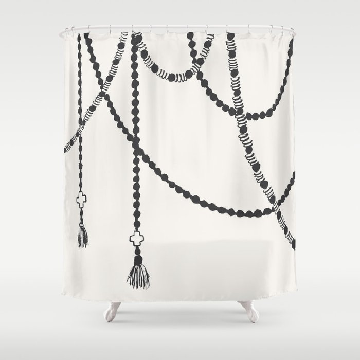 Beaded Garland With Tassels Shower Curtain By Birdtextiles Society6