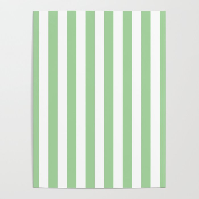 Vertical Mint Stripes Pattern Poster