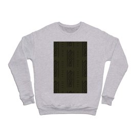 Mud Cloth Mercy Forest Green and Black Pattern  Crewneck Sweatshirt