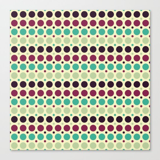 Peacock Polka Dot Pattern Canvas Print