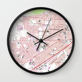 Vintage Map of Riverside California (1967) 2 Wall Clock