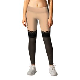 Black Lace stockings for Light Skin Option 2 Leggings