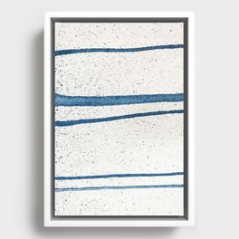 Parallel Universe [horizontal]: a pretty, minimal, abstract piece in lines of vibrant blue and white Framed Canvas
