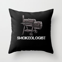 BBQ Smoker Grill Electric Grilling Pellet Recipes Throw Pillow