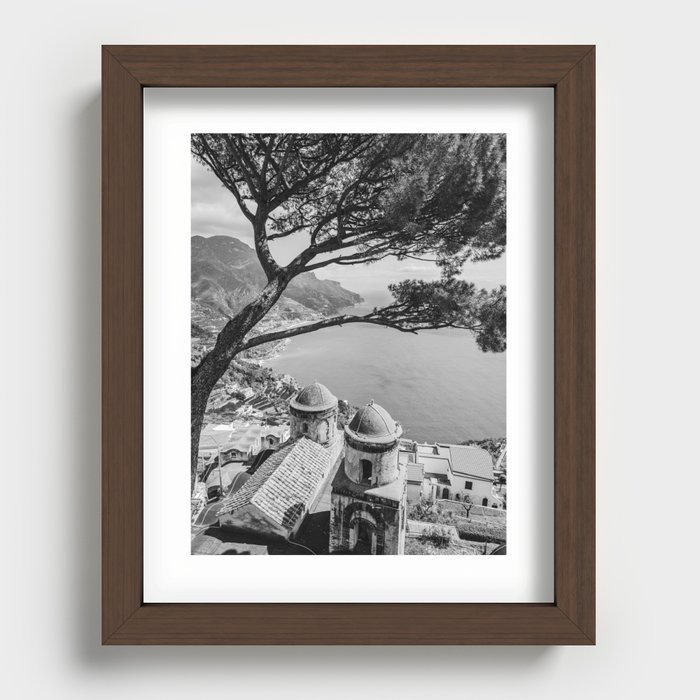 Villa Rufolo Ravello Amalfi Coast Black and White Recessed Framed Print