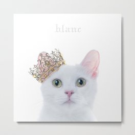 Aimer - Blanc Metal Print | Cutecat, Blanc, Catwithcrown, Aimer, Eme, Kitty, Music, Kitten, Japanesemusic, Avril 