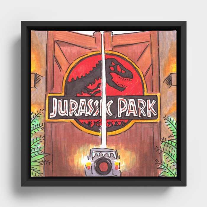 Jurassic Park Framed Canvas