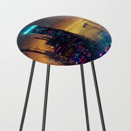 Postcards from the Future - Nameless Metropolis Counter Stool