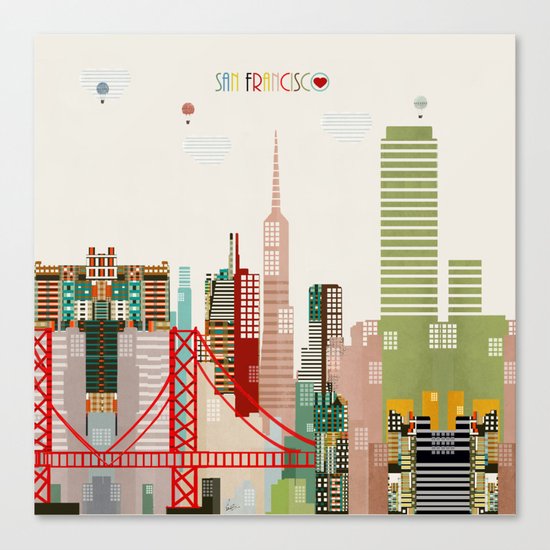 san francisco skyline Canvas Print