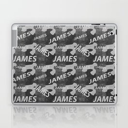 James pattern in gray colors and watercolor texture Laptop Skin