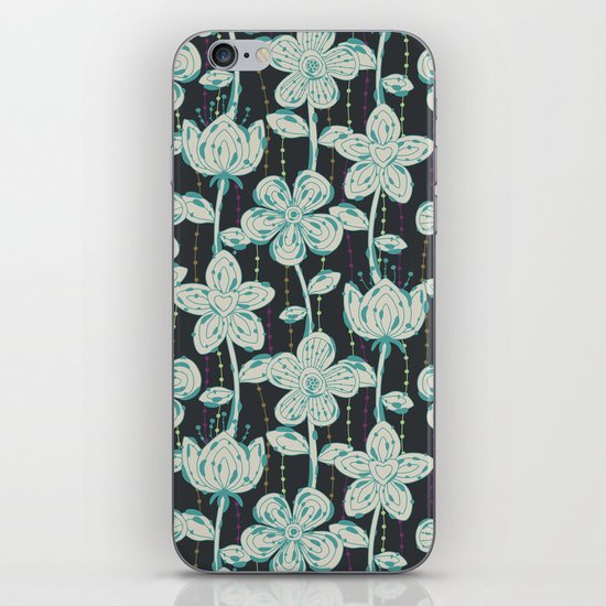 My grey spotted flowers. iPhone & iPod Skin