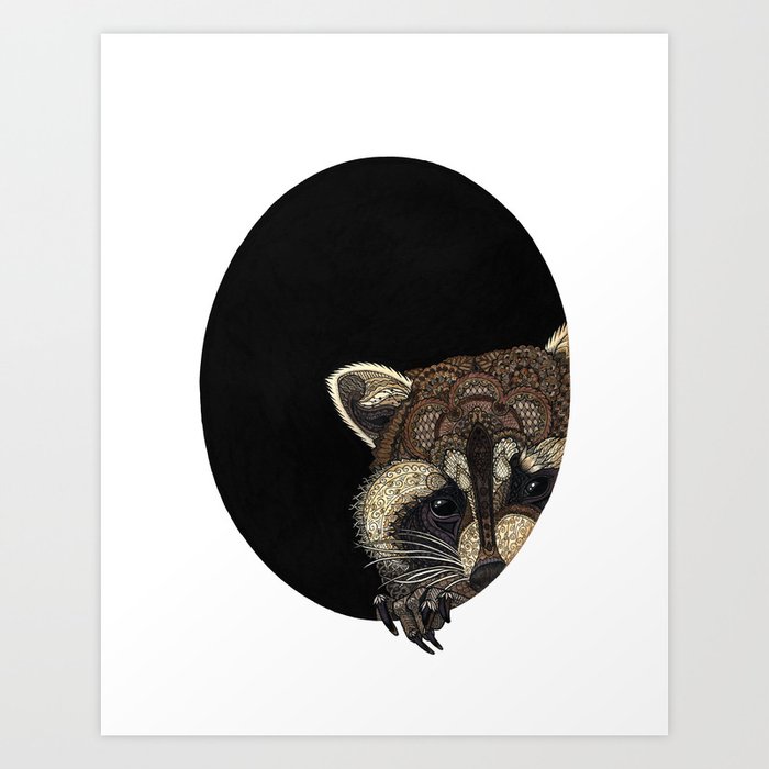 Socially Anxious Raccoon Art Print