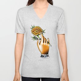 Flor de cempazuchitl V Neck T Shirt