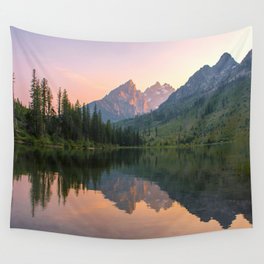 Reflecting The Tetons Wall Tapestry