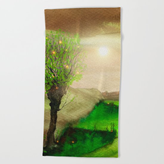 Calling The Sun XII Beach Towel