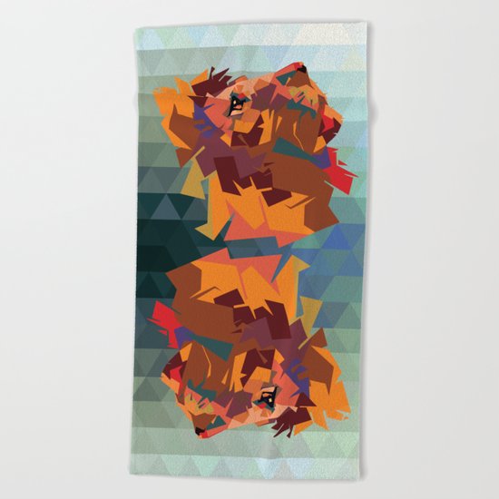 Lion's head - Geometry Beach Towel