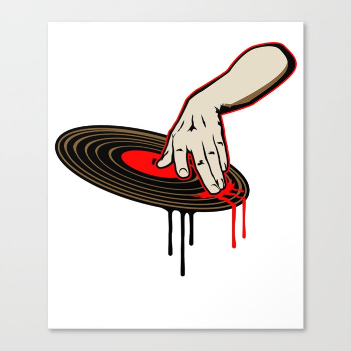 DJ Spinning Records Canvas Print