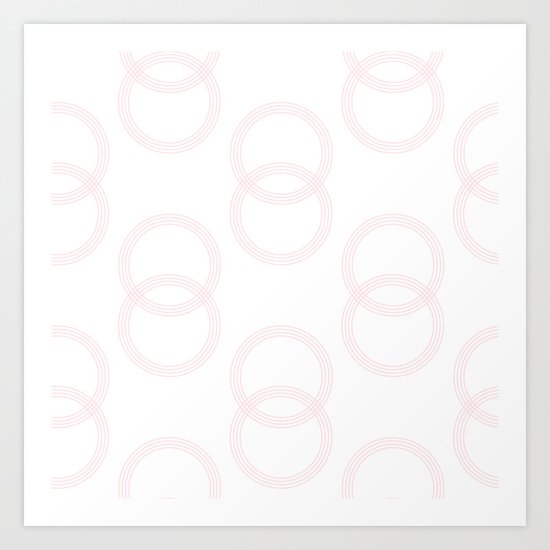 Simply Infinity Link in Flamingo Pink on White Art Print