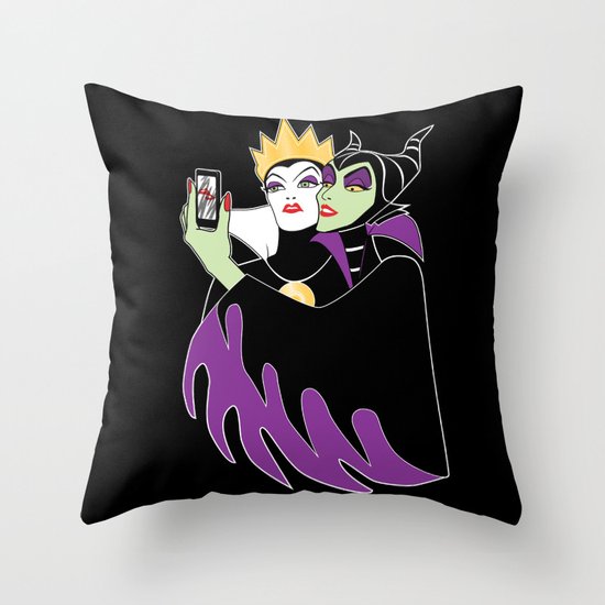 Grimhilde & Maleficent Selfie Throw Pillow