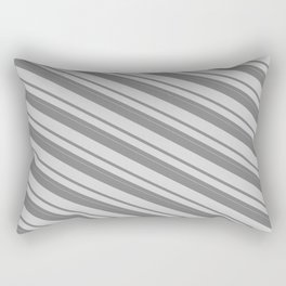 [ Thumbnail: Grey & Light Grey Colored Lines/Stripes Pattern Rectangular Pillow ]