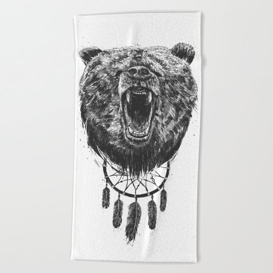 Don't wake the bear Beach Towel