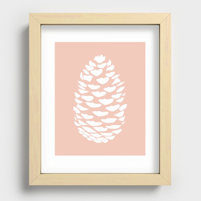 Pinecones (Graze Pink) Recessed Framed Print