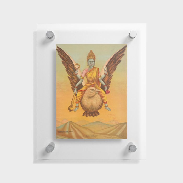 Sarasvati Godness On a Brown Spiritual Bird Floating Acrylic Print