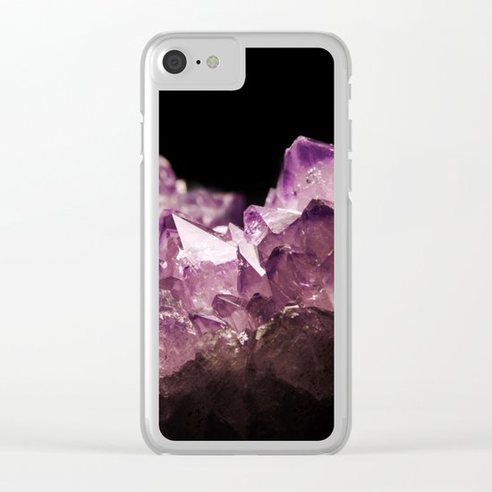 Amethyst Quartz Clear iPhone Case