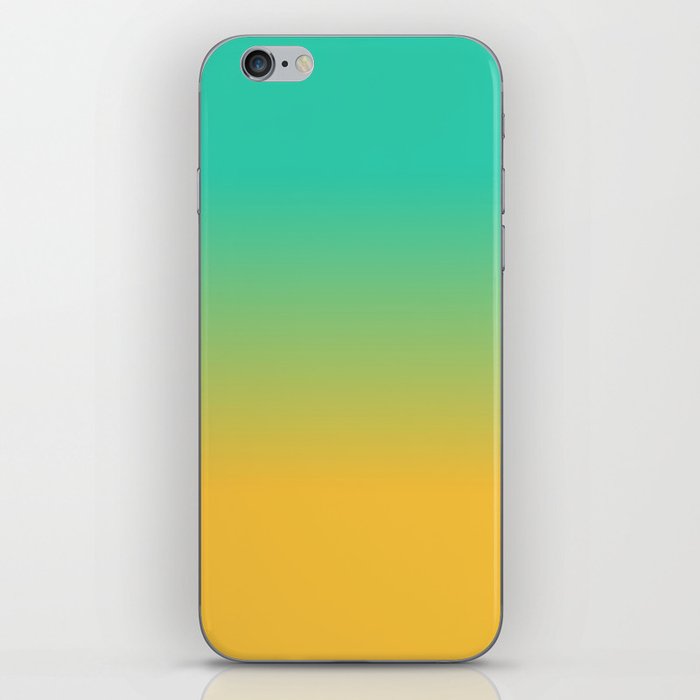 TURQUOISE OCEAN & YELLOW SAND OMBRE COLOR iPhone Skin
