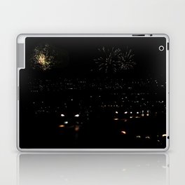Dark Night City Lights Traffic Fireworks Laptop Skin