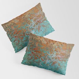 Vintage Copper and Teal Rust Pillow Sham