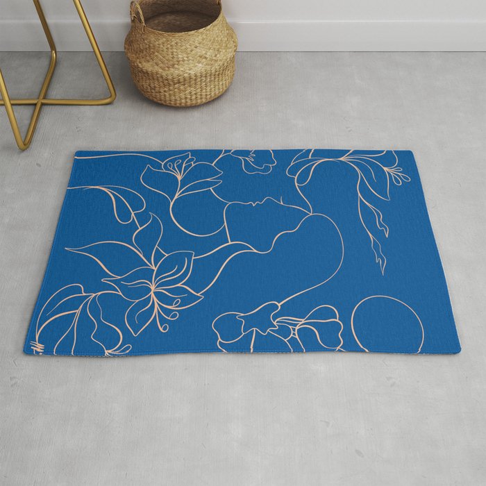 Changed energy, changed life (blue-peach) Rug