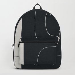Minimalist Black and White Abstract Line Art #2 Backpack