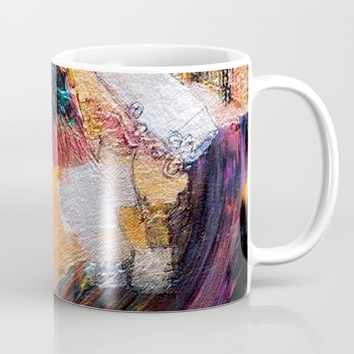 Meye - Mixed Media Acrylic Glass Beads Collage Abstract Modern Fine Art  Coffee Mug