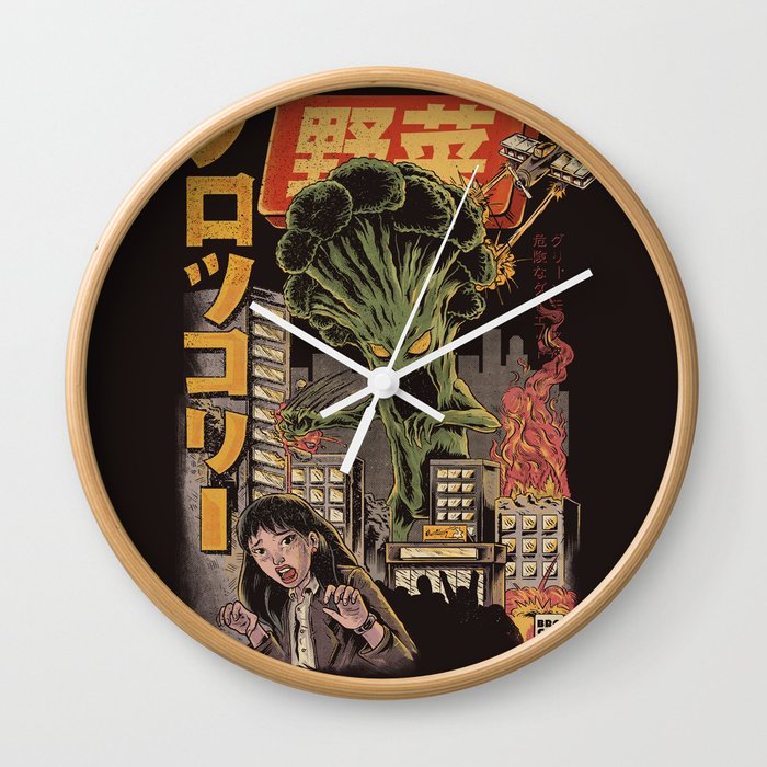 Broccozilla Black Version Wall Clock