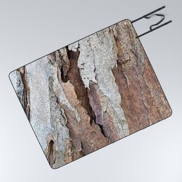 Eucalyptus Tree Bark and Wood Abstract Natural Texture 64 Picnic Blanket