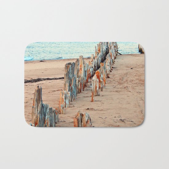 Wharf Remains on the Beach Bath Mat