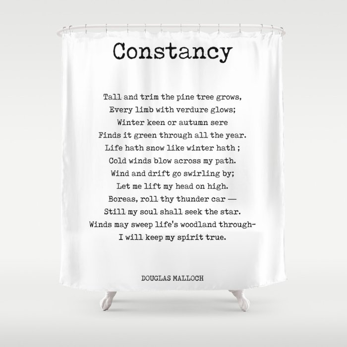 Constancy - Douglas Malloch Poem - Literature - Typewriter Print 2 Shower Curtain