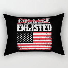 College Enlisted Funny Patriotic Rectangular Pillow