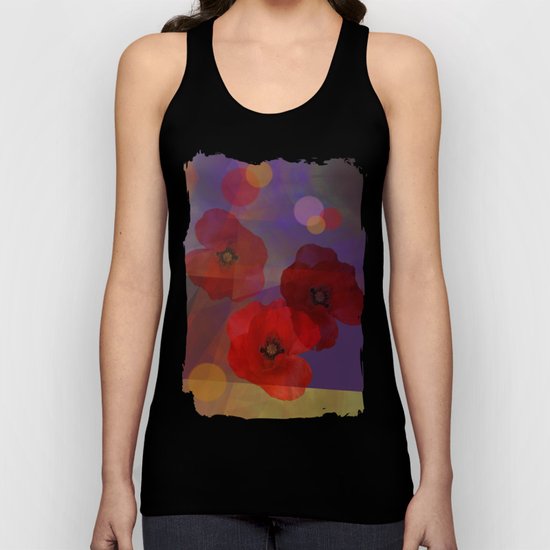 Summer promise with red poppies Unisex Tank Top
