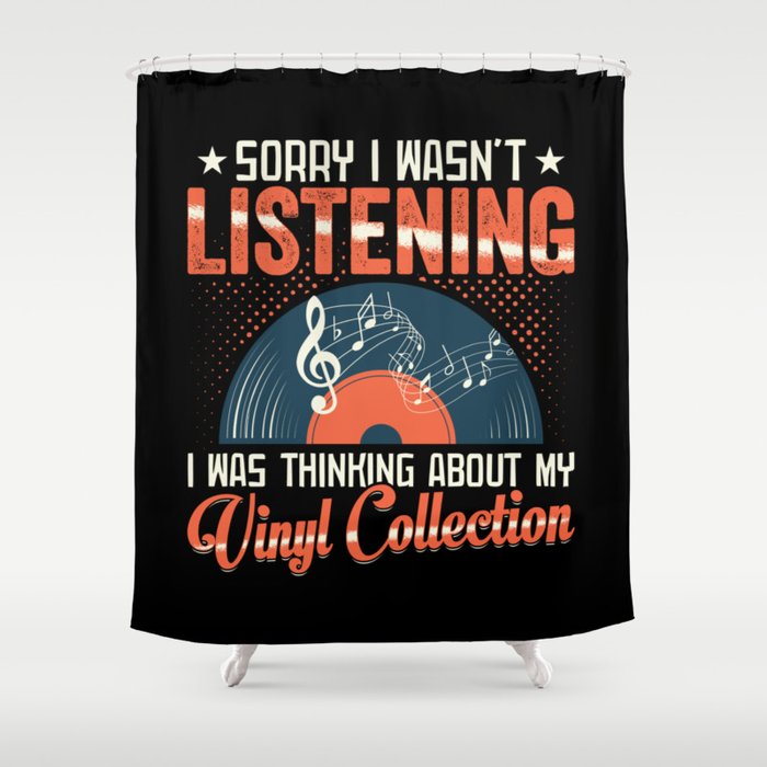 LP Record Vinyl Collection Music Collector Gift Shower Curtain