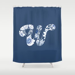 Chinese Element Blue - W Shower Curtain