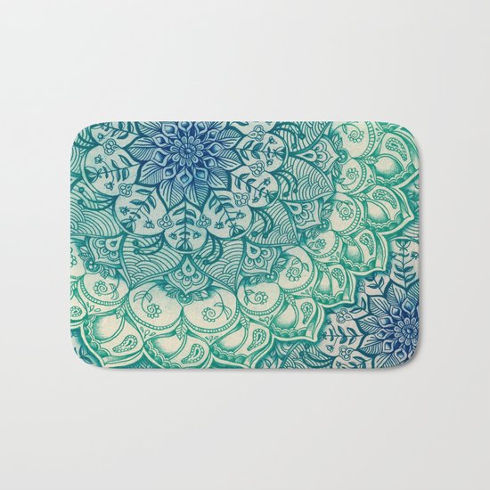 Emerald Doodle Bath Mat