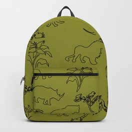Jungle Print Black & Yellow Backpack
